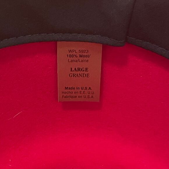 Red 100% Wool USA Fedora Hat L | Feather Holiday Western Revival Nashville - Picture 4 of 11